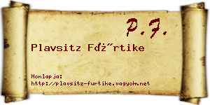 Plavsitz Fürtike névjegykártya